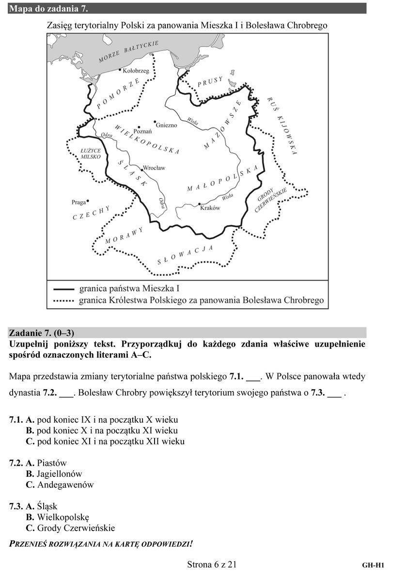 Arkusz egzaminacyjny - historia i WOS