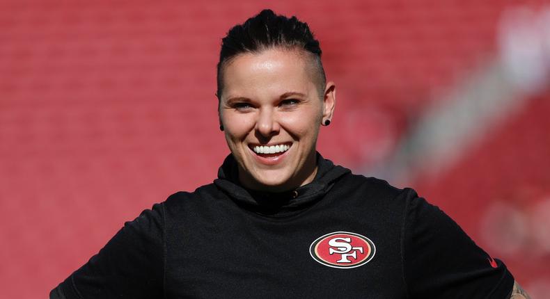 San Francisco 49ers offensive assistant coach Katie Sowers