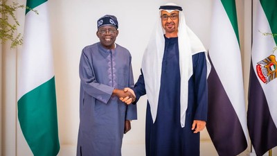 President Bola Tinubu of Nigeria and President Mohamed Bin Zayed Al Nahyan of UAE [Presidency]