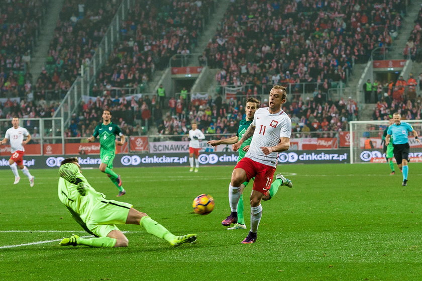 Polska - Slowenja. Pilka nozna. Mecz towarzyski. 14.11.2016