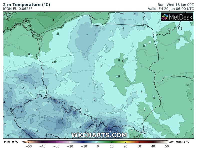 W większości kraju nad ranem chwyci mróz