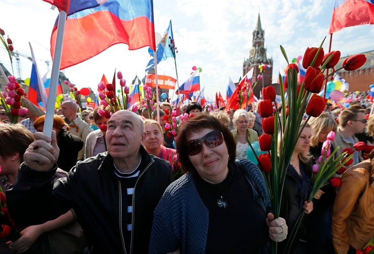 Manifestacja na Placu Czerwonym w Moskwie z okazji 1 maja