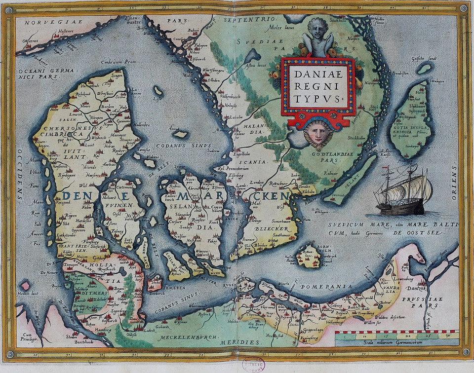 Mapa Danii z 1570 roku