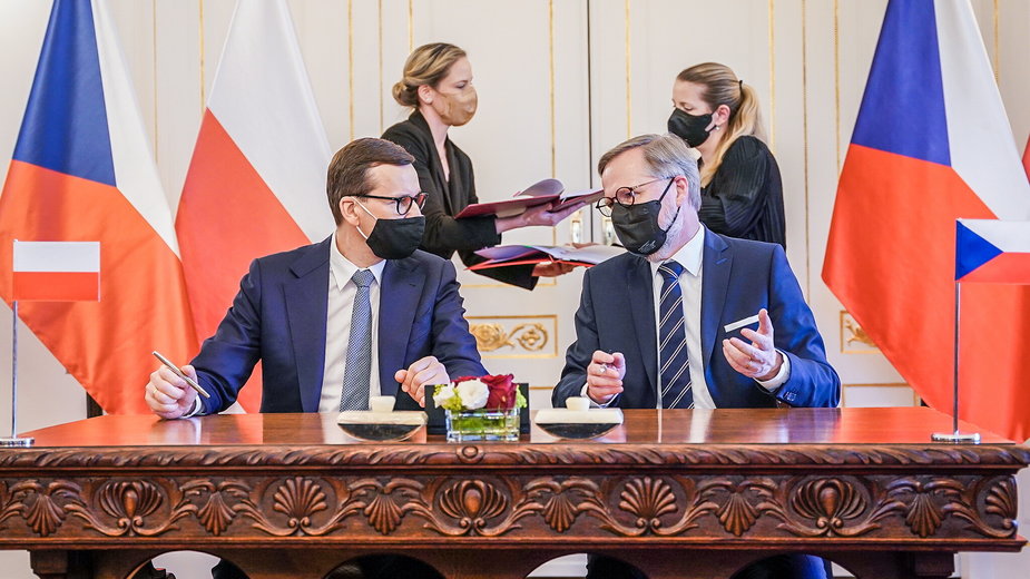Premier Polski Mateusz Morawiecki oraz premier Czech Petr Fiala
