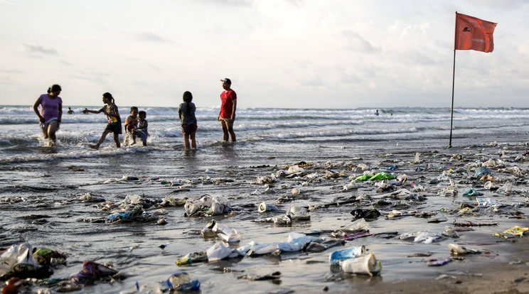Műanyag hulladék árasztotta el a partot /Foto: MTI