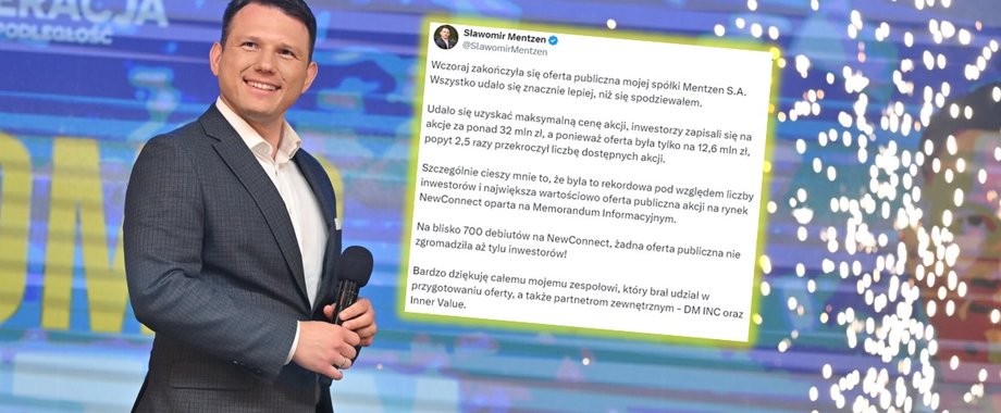 Sławomir Mentzen spełnia wielkie marzenie. Nie ma go na giełdzie, a już pobił rekord