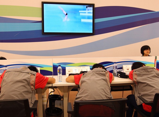 Zmęczeni wolontariusze. Szanghaj, Mistrzostwa Świata w Pływaniu