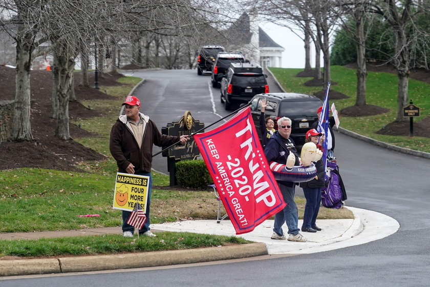 Supporters of U.S. President Donald Trump protest in Salem