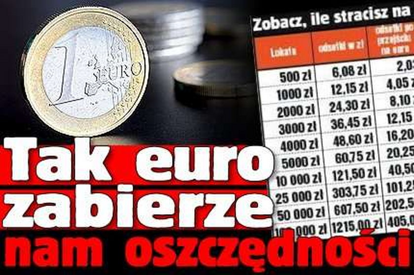 Euro zabierze ci oszczędności