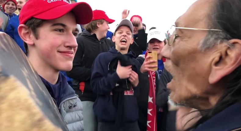 maga hat nick sandmann nathan phillips