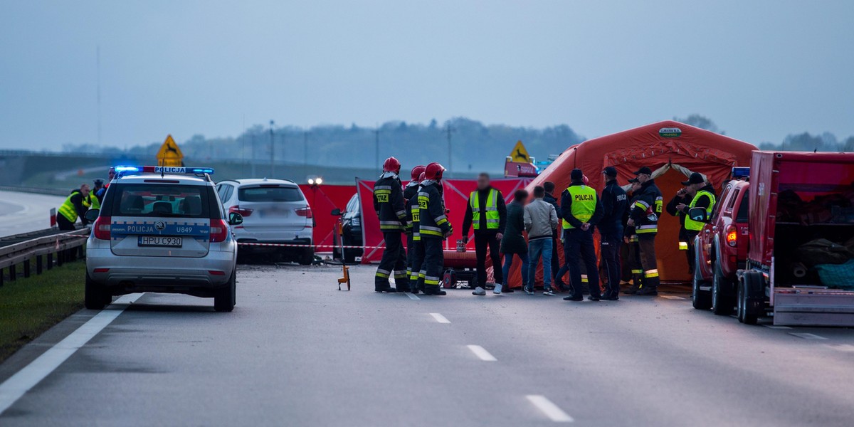 Karambol na autostradzie A2