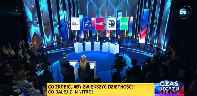 Debata wyborcza / Czy planujecie przywrócić finansowanie in vitro? / Materiały prasowe / TVN24