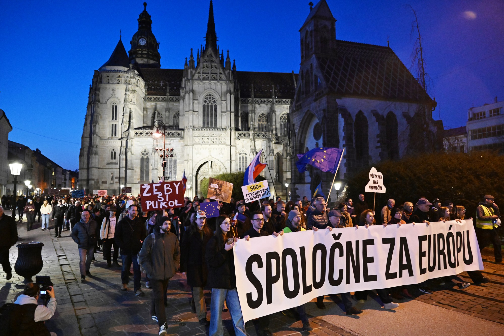 Protest Slovensko je Európa v Košiciach.