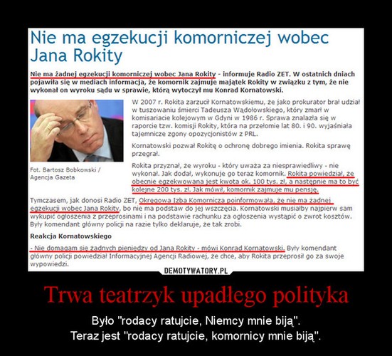 Zbiórka pieniędzy dla Rokity. Internet śmieje się z polityka