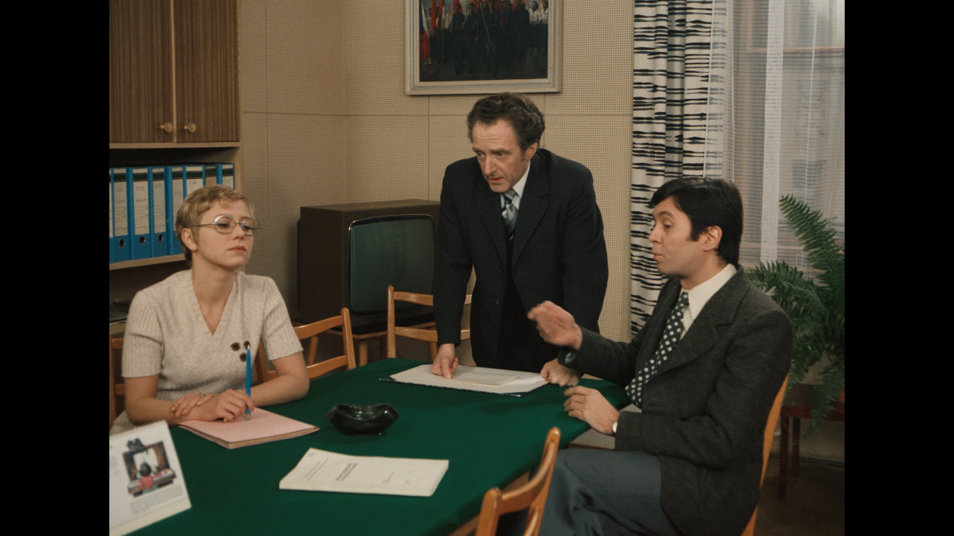 Jaroslava Obermaierová, Jiří Hálek a  Josef Abrhám vo filme Marečku, podejte mi pero!