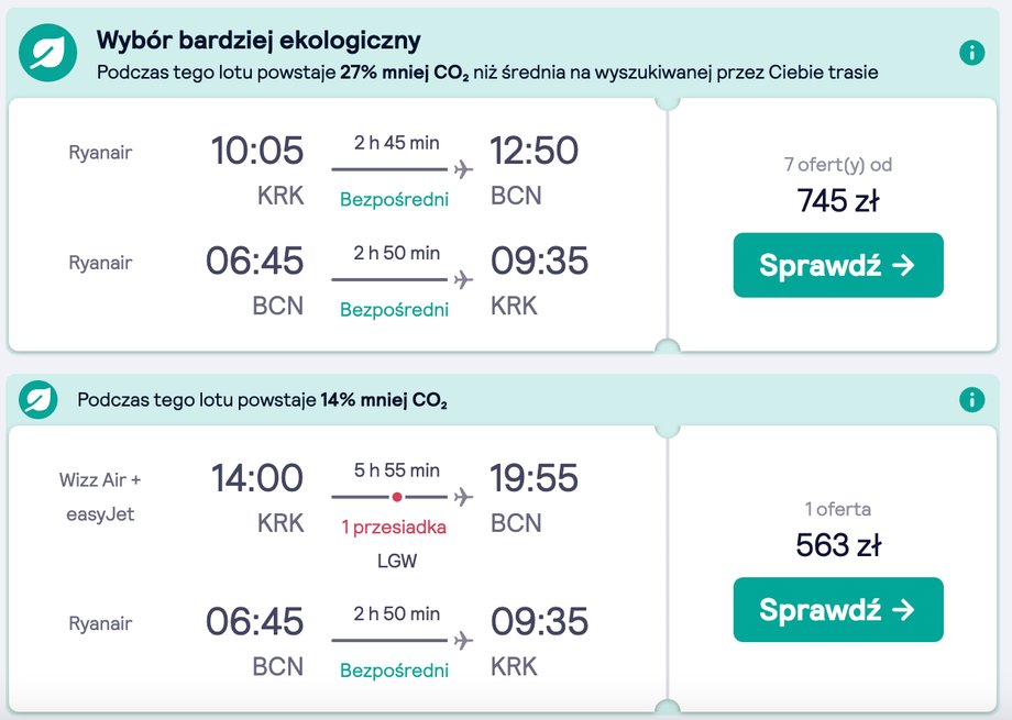 Porównanie ofert na trasie Kraków — Madryt. Lot z przesiadką jest tańszy 