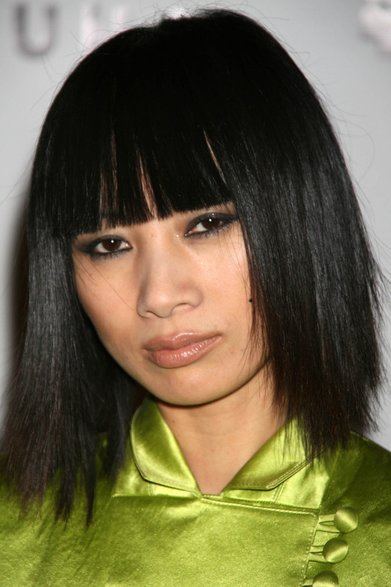 Bai Ling i jej grzywka blunt bangs