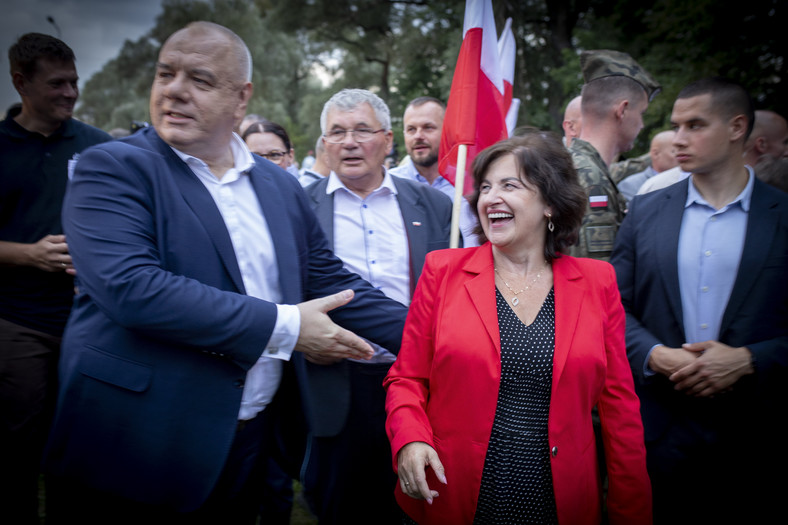 Jacek Sasin i Anna Bogucka w czasie kampanii wyborczej