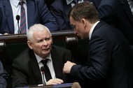 Jarosław Kaczyński i Zbigniew Ziobro w Sejmie