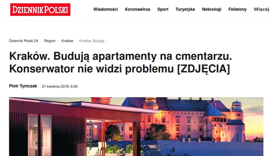 Budują apartamenty na cmentarzu.