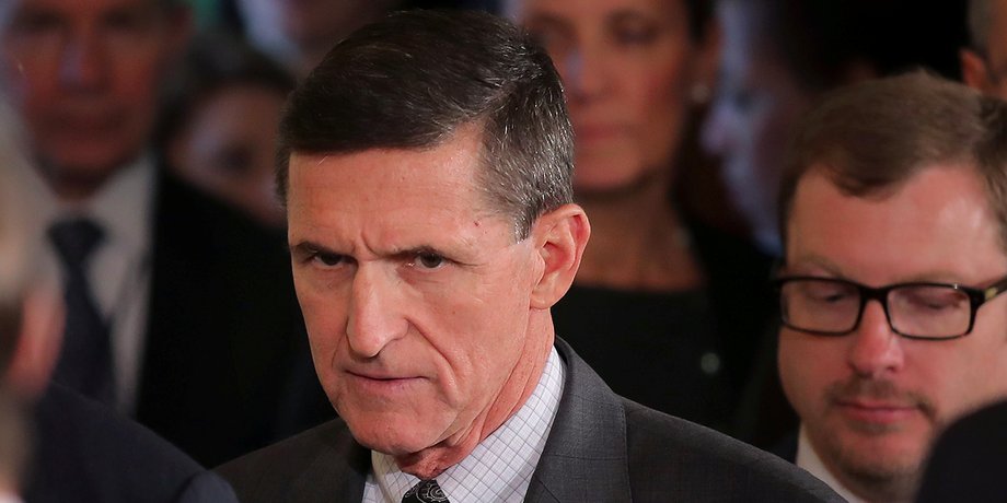 Former White House national security adviser Michael Flynn seen February 13.