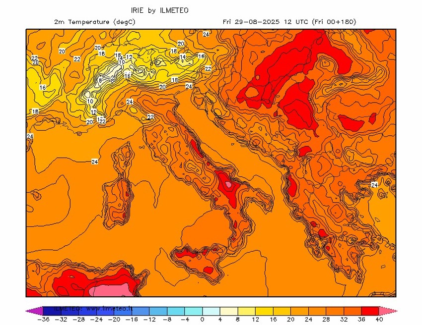 Mapa za 29. avgust, Evropa u "crvenom"
