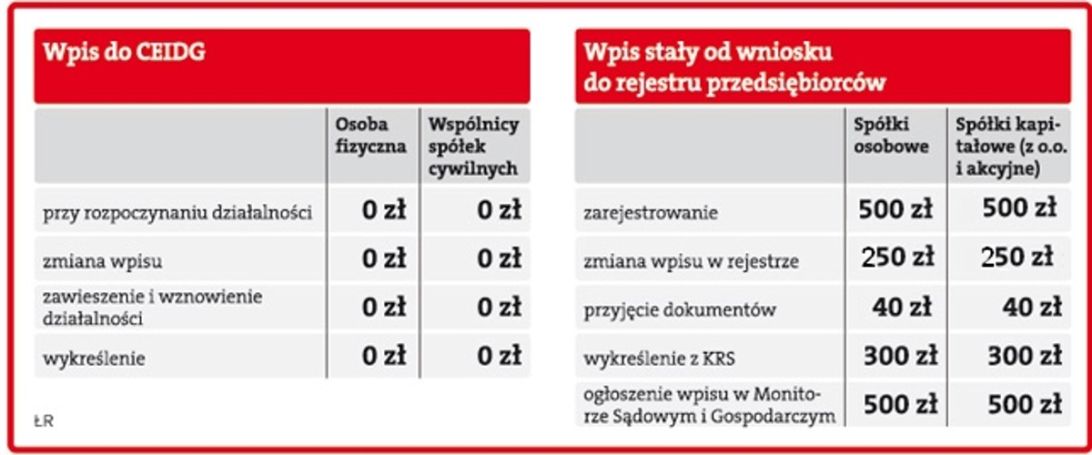 Wpis do CEIDS, Wpis do rejestru przedsiębiorców