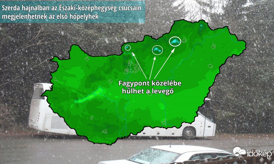 Szerda hajnalban az Északi-középhegység csúcsain megjelenhetnek az első hópelyhek /Fotó: Időkép 