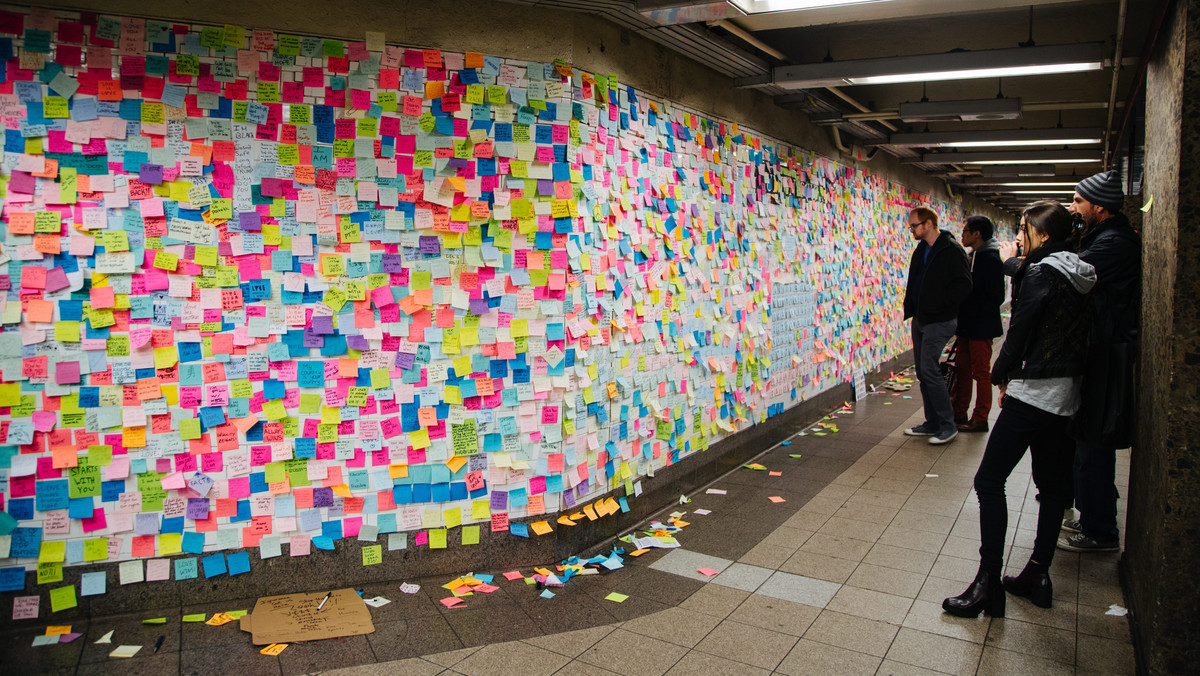 USA ELECTION SUBWAY THERAPY (Subway Therapy post US election art project in New York)