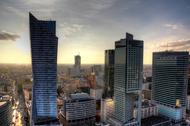 Warszawa panorama stolica wieżowce biurowce drapacze chmur Śródmieście centrum