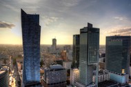 Warszawa panorama stolica wieżowce biurowce drapacze chmur Śródmieście centrum