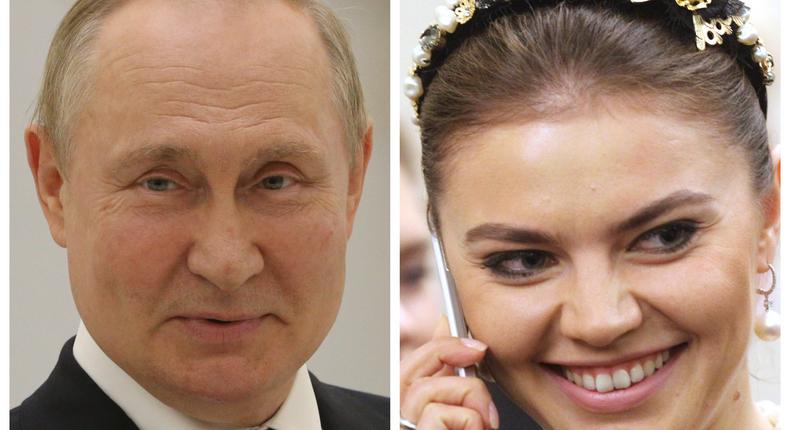 Russian President Vladimir Putin (left) and his rumored girlfriend, retired gymnast Alina Kabaeva (right).Sasha Mordovets/Getty Images