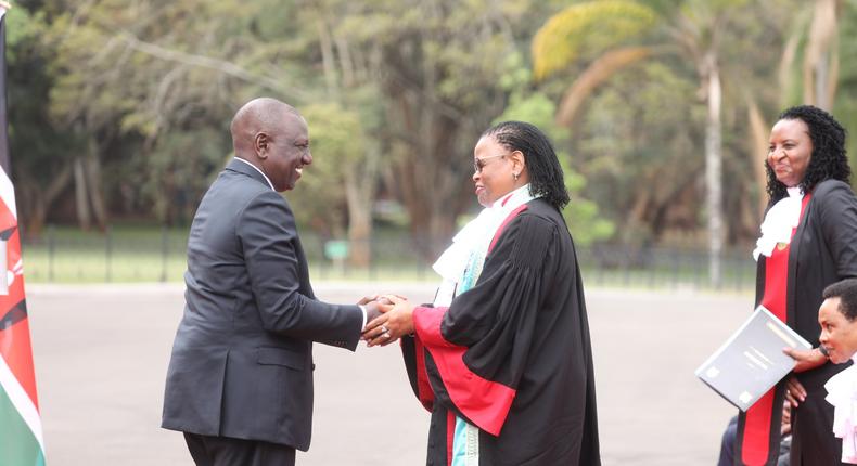 President William Ruto with Chief Justice Martha Koome at State House