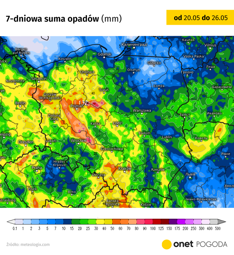 Do końca tygodnia w wielu miejscach spadnie 30-50 mm deszczu, a nawet więcej, co powinno nieco złagodzić panującą suszę