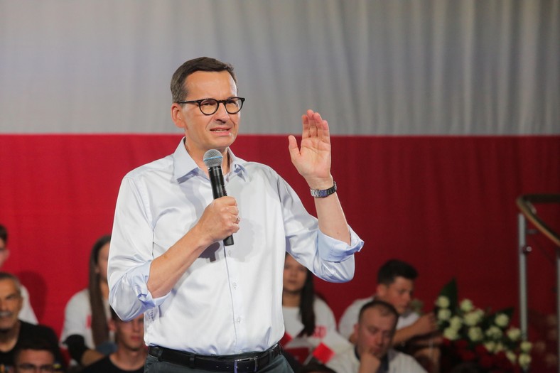 Mateusz Morawiecki podczas spotkania wyborczego w Ełku