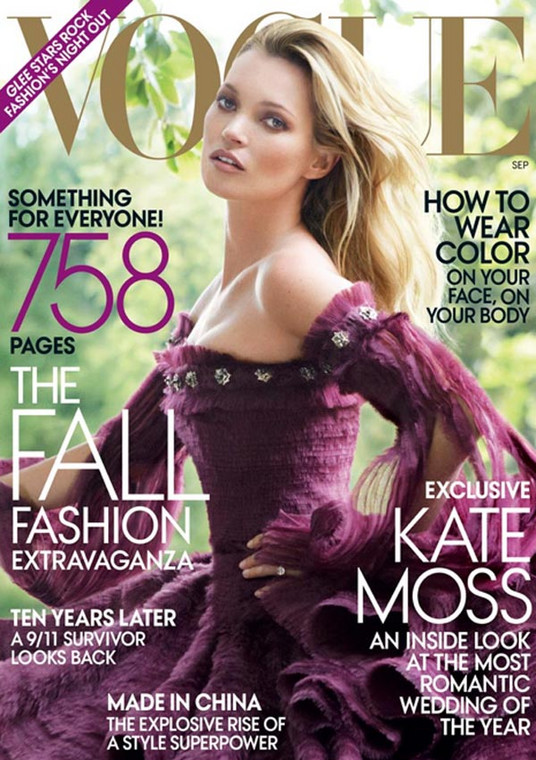 Kate Moss na okładce wrześniowego Vogue'a.