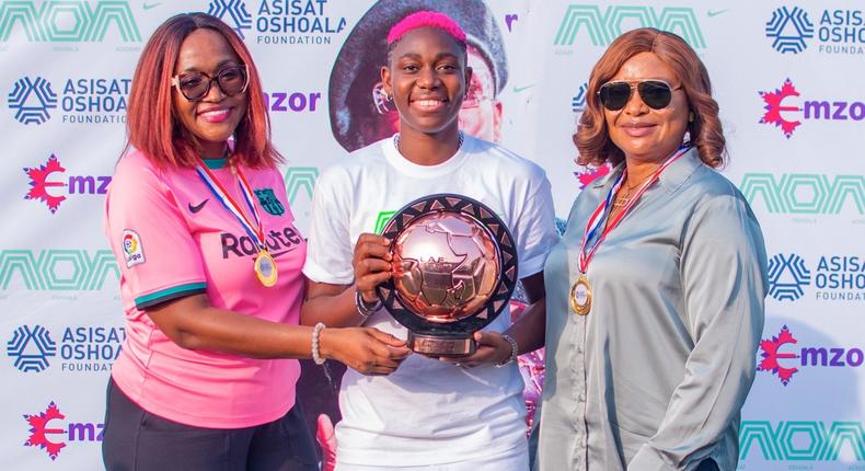 Emzor hosts Asisat Oshoala to grand homecoming, supports Football tournament for Girls