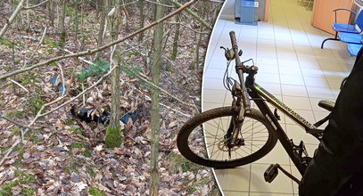 Skradziony rower ukrył w lesie. Łup znaleziono pod liśćmi i gałęziami