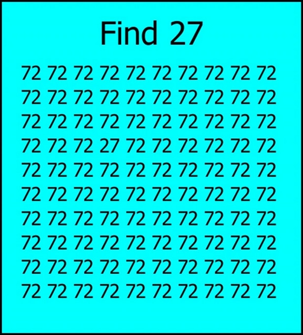TEST na spostrzegawczość! Spróbuj znaleźć ukrytą liczbę 27