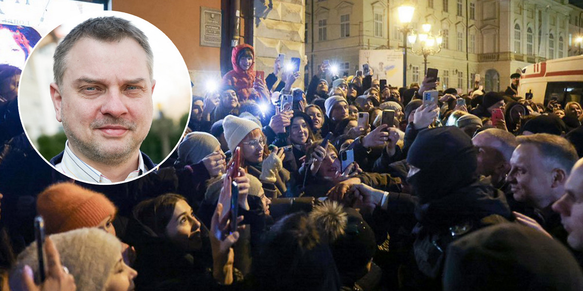 Duda witał się z tłumem we Lwowie. Marcin Samsel mówi, czy prezydent był bezpieczny