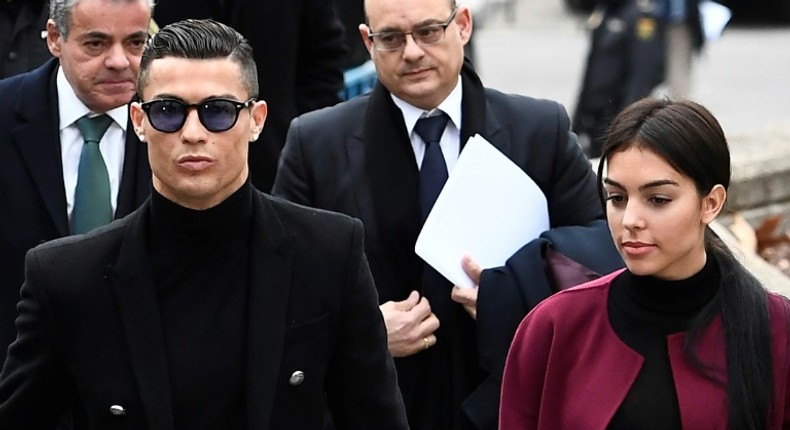 Cristiano Ronaldo arrived at the court in Madrid with girlfriend Georgina Rodriguez