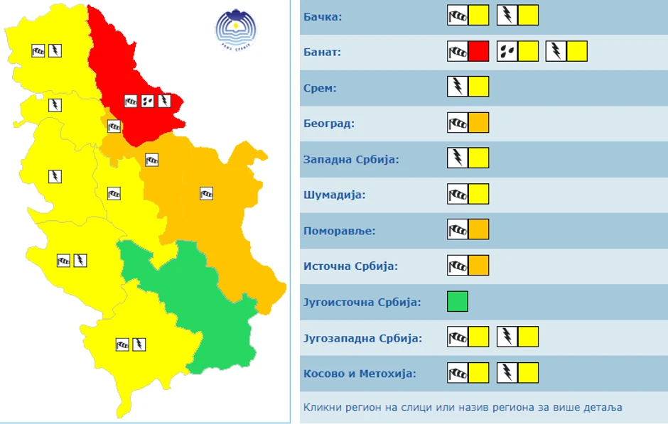 Meteo alarm 17. maj