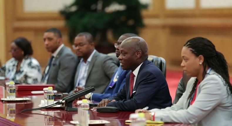 Guinea Bissau President Jose Mario Vaz (2nd R, pictured September 2018) rejected the PAIGC party's repeated proposal of former premier Domingos Simoes Pereira