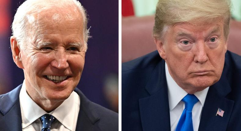 President Joe Biden, left, and former President Donald Trump, right, in a composite image.Getty Images