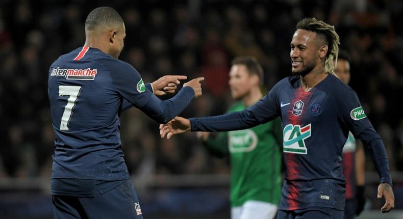 PSG pair Kylian Mbappe and Neymar will take on either Stasbour or Grenoble in the French Cup