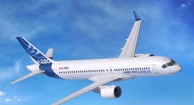 Chinese airlines are in talks with Airbus to buy its A220 aircraft, state media reported.