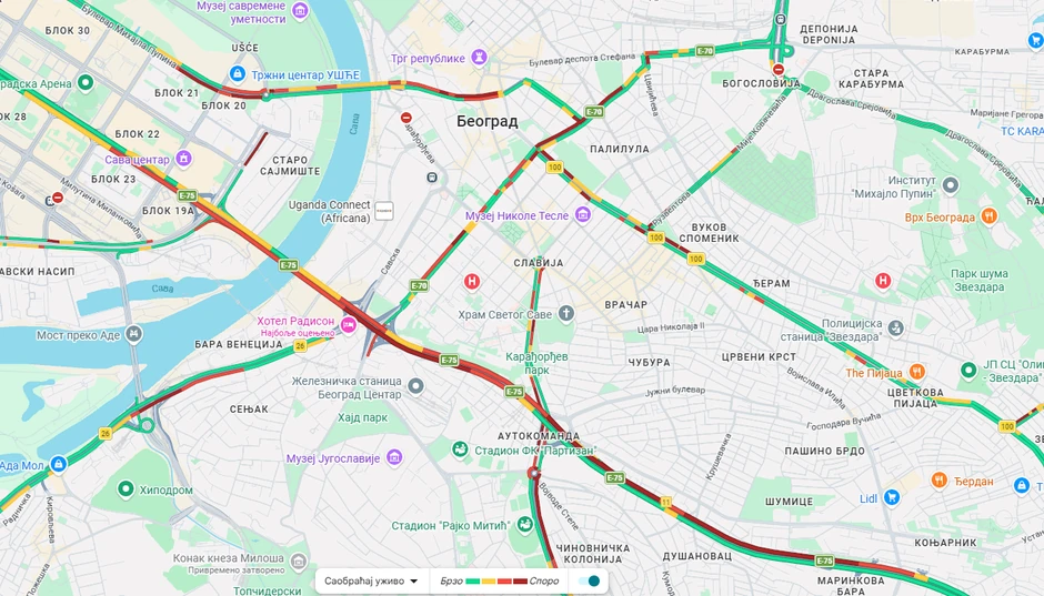 Ovako je bilo jutros: Kolaps u centru Beograda