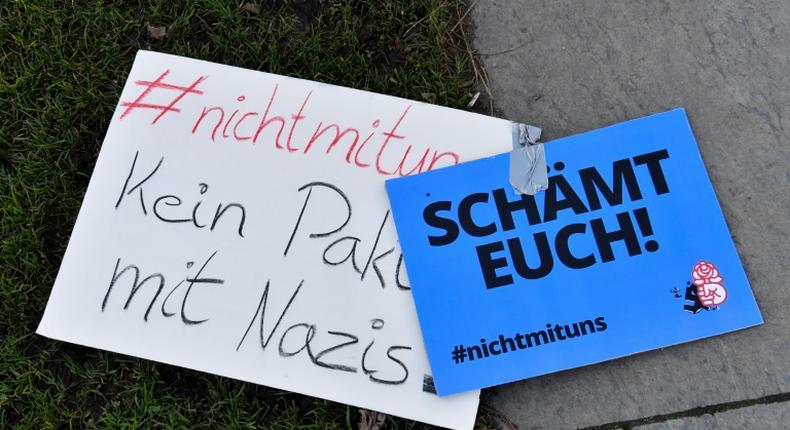 Protesters are outraged at 'pacts with Nazis'