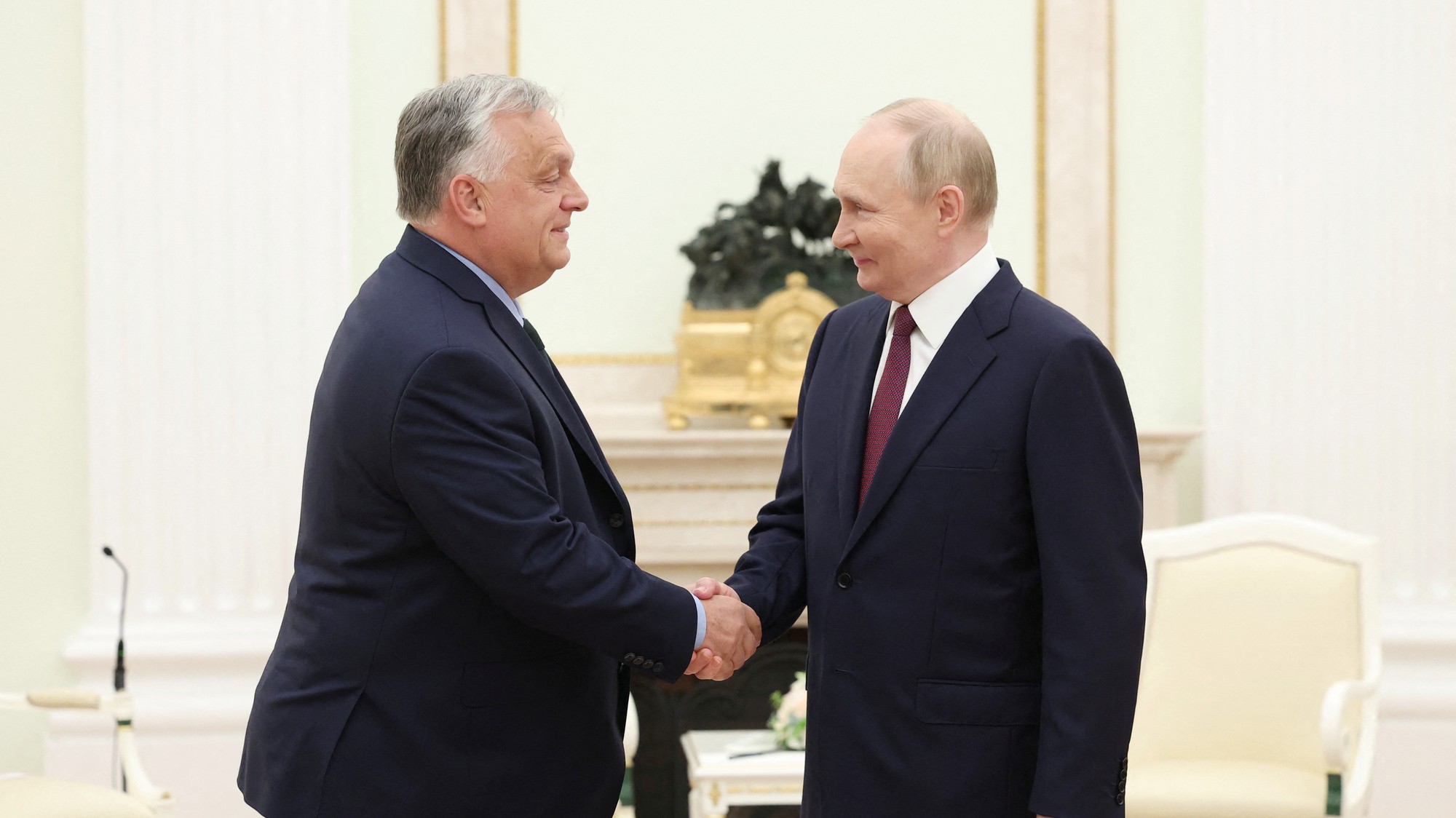 Vladimír Putin a Viktor Orbán v Kremli, 5. júla 2024
