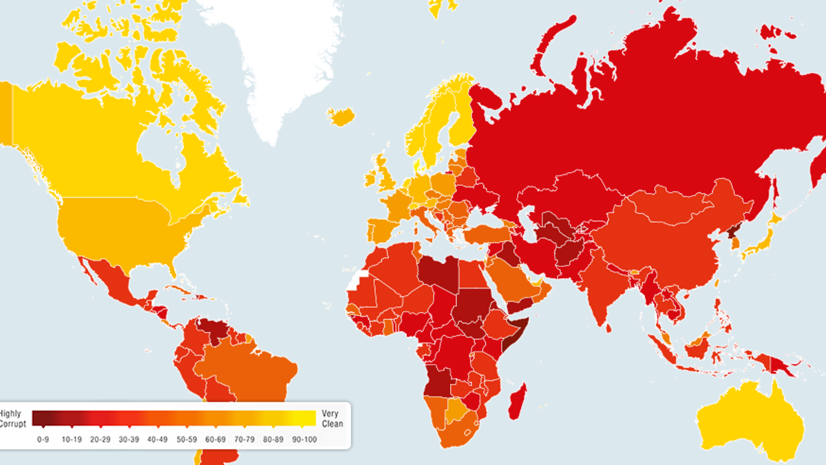 Korupcja w Polsce taka sama jak na Tajwanie. Globalny Raport